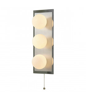 Clearance - IP44 Globe Wall Lamp Pull-Cord Switch 3 Light G9 In Polished Chrome-1