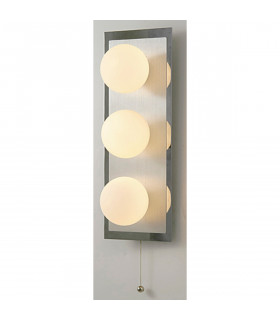 Clearance - IP44 Globe Wall Lamp Pull-Cord Switch 3 Light G9 In Polished Chrome-2