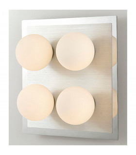 Clearance - IP44 Globe Flush Ceiling Light G9 4 Light G9 In Polished Chrome & Aluminium-2