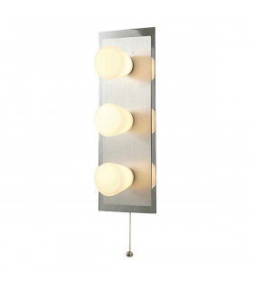 Clearance - IP44 Cone Wall Lamp Pull-Cord Switch 3 Light G9 Polished Chrome & Aluminium-1
