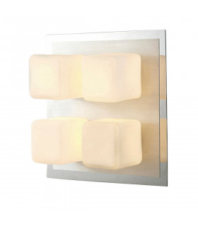 Clearance - IP44 Cube Flush Ceiling 4 Light G9 Polished Chrome & Aluminium-1