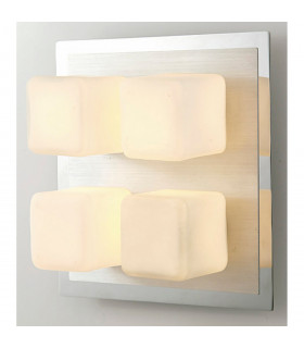Clearance - IP44 Cube Flush Ceiling 4 Light G9 Polished Chrome & Aluminium-2