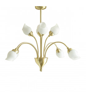 Clearance - Rimini Pendant 8 Light G9 Satin Brass-1