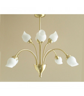 Clearance - Rimini Pendant 8 Light G9 Satin Brass-2