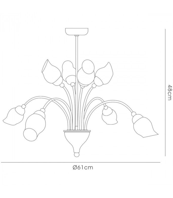 Clearance - Rimini Pendant 8 Light G9 Satin Brass-3