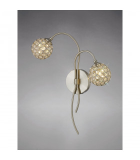 Clearance - Apollo Wall Lamp 2 Light G9 Satin Nickel/Crystal-2