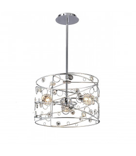 Clearance - Sorrento Pendant Cylinder 3 Light G9 Polished Chrome/Crystal-1