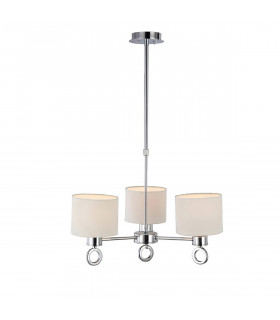 Clearance - Polo Pendant White Shade 3 Light E27 Polished Chrome-1