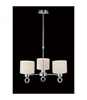 Clearance - Polo Pendant White Shade 3 Light E27 Polished Chrome-2