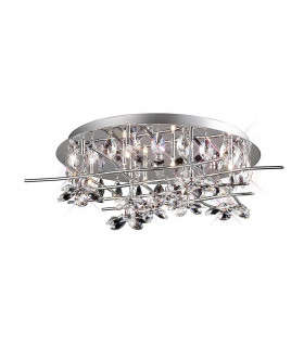 Clearance - Aviance Flush Ceiling 8 Light G4 Polished Chrome/Crystal NOT LED/CFL Compatible-1