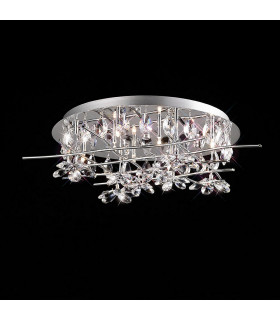 Clearance - Aviance Flush Ceiling 8 Light G4 Polished Chrome/Crystal NOT LED/CFL Compatible-2
