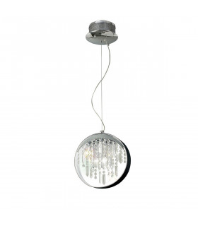 Clearance - Geo Pendant Black Shade 7 Light G4 Polished Chrome/Crystal NOT LED/CFL Compatible-1