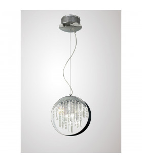Clearance - Geo Pendant Black Shade 7 Light G4 Polished Chrome/Crystal NOT LED/CFL Compatible-2