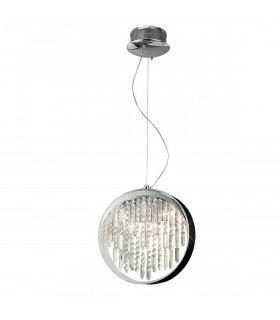 Clearance - Geo Pendant Black Shade 9 Light G4 Polished Chrome/Crystal NOT LED/CFL Compatible-1