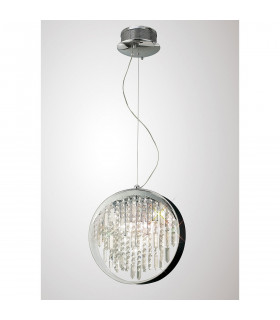 Clearance - Geo Pendant Black Shade 9 Light G4 Polished Chrome/Crystal NOT LED/CFL Compatible-2