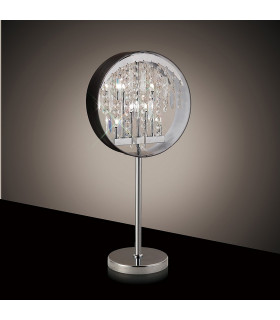 Clearance - Geo Table Lamp Black Shade 7 Light G4 Polished Chrome/Crystal NOT LED/CFL Compatible-2