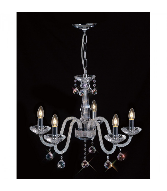 Clearance - Amora Pendant 5 Light E14 Polished Chrome/Crystal-2