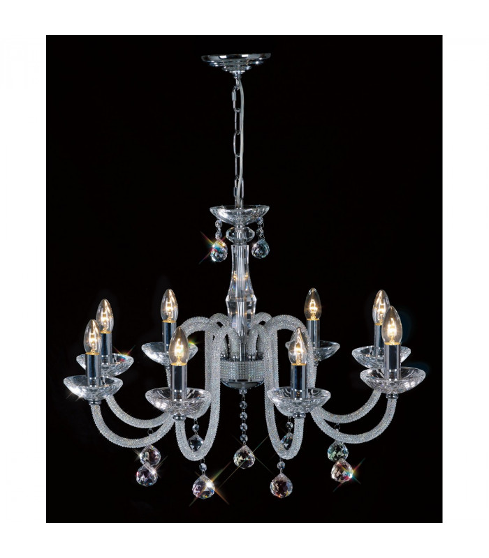 Clearance - Amora Pendant 8 Light E14 Polished Chrome/Crystal-2