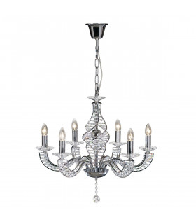 Clearance - Santo Pendant 6 Light E14 Polished Chrome/Crystal-1