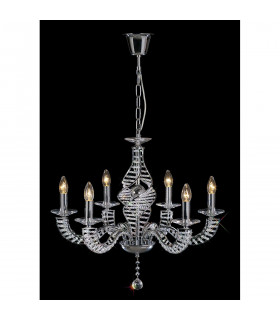 Clearance - Santo Pendant 6 Light E14 Polished Chrome/Crystal-2