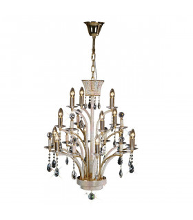 Clearance - Orlando Pendant 12 Light E14 French Gold/Crystal (ITEM REQUIRES CONSTRUCTION/CONNECTION)-1