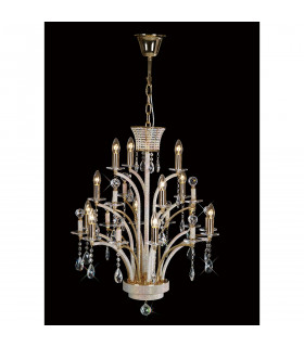 Clearance - Orlando Pendant 12 Light E14 French Gold/Crystal (ITEM REQUIRES CONSTRUCTION/CONNECTION)-2
