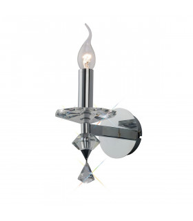 Clearance - Renzo Wall Lamp Switched E14 Polished Chrome/Crystal-1