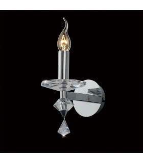 Clearance - Renzo Wall Lamp Switched E14 Polished Chrome/Crystal-2