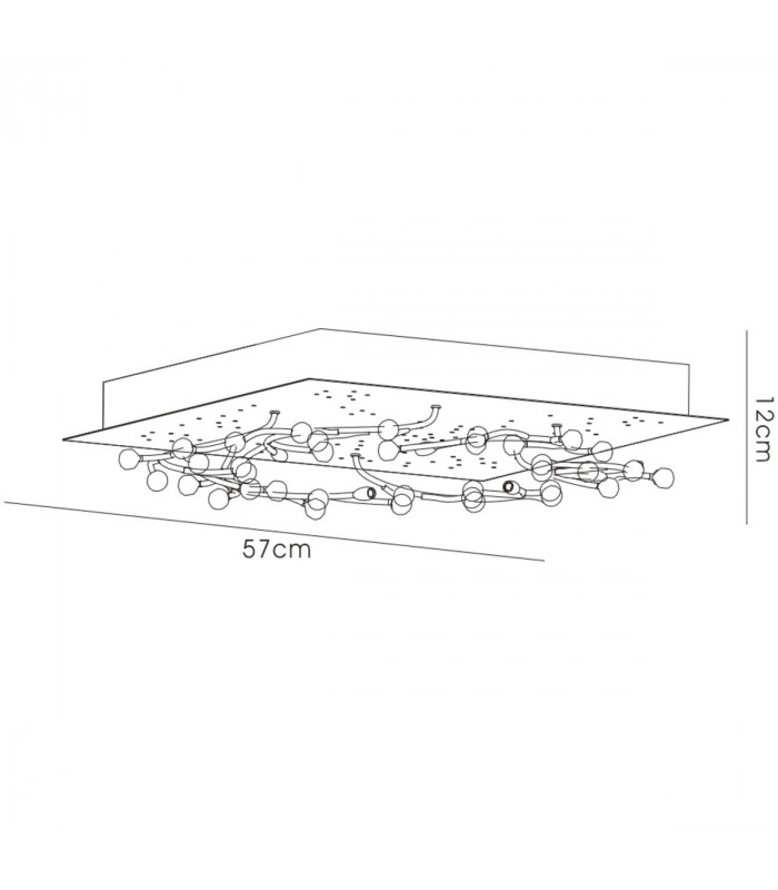 Clearance - Fia Flush Ceiling Square 6 Light G4 White LEDs Polished Chrome/Crystal NOT LED/CFL Compatible-5