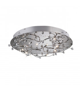 Clearance - Fia Flush Ceiling Round 6 Light G4 White LEDs Polished Chrome/Crystal NOT LED/CFL Compatible-1