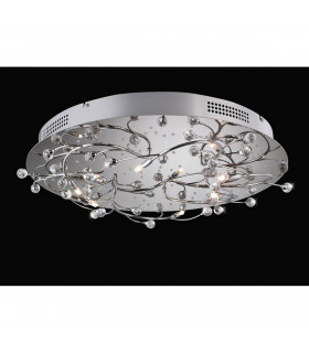 Clearance - Fia Flush Ceiling Round 6 Light G4 White LEDs Polished Chrome/Crystal NOT LED/CFL Compatible-2