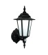 PIR 1 Light Outdoor Wall Lantern Frosted Polycarbonate, Matt Black Textured IP44, E27 - 1