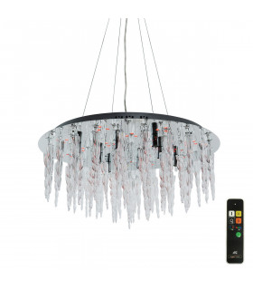 Clearance - Tropez Flat Pendant 8 LightRGB LEDs And Remote Control Polished Chrome/Glass-1
