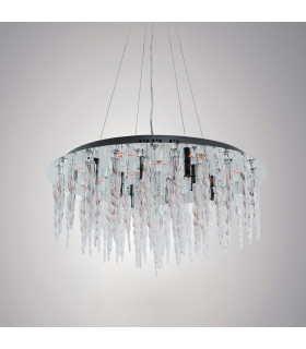 Clearance - Tropez Flat Pendant 8 LightRGB LEDs And Remote Control Polished Chrome/Glass-2