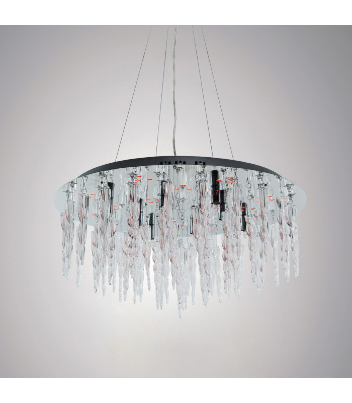 Clearance - Tropez Flat Pendant 8 LightRGB LEDs And Remote Control Polished Chrome/Glass-2