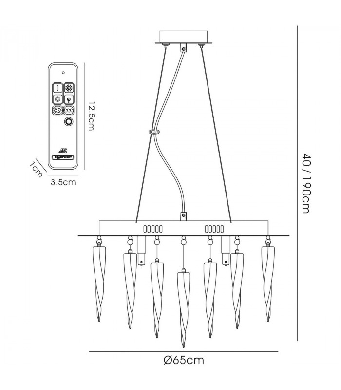 Clearance - Tropez Flat Pendant 8 LightRGB LEDs And Remote Control Polished Chrome/Glass-4