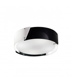 Clearance - Dakota Flush Ceiling Small 4 Light E27 Polished Chrome/Black & White Acrylic-1