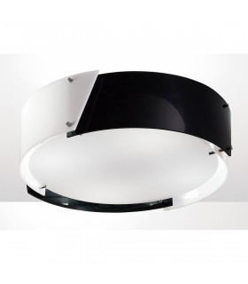 Clearance - Dakota Flush Ceiling Small 4 Light E27 Polished Chrome/Black & White Acrylic-2