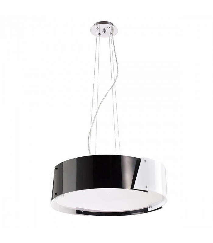 Clearance - Dakota Pendant Small 4 Light E27 Polished Chrome/Black & White Acrylic-1