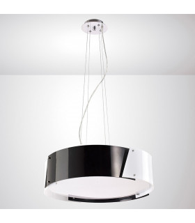 Clearance - Dakota Pendant Small 4 Light E27 Polished Chrome/Black & White Acrylic-2