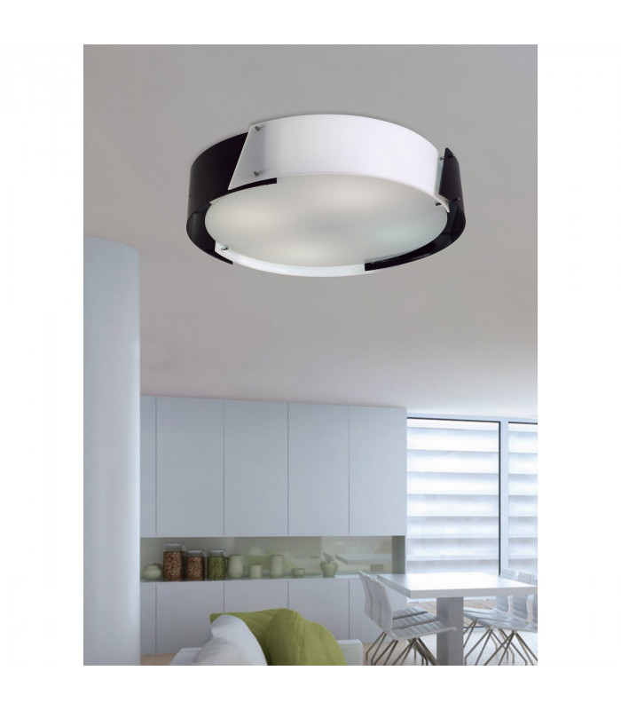 Clearance - Dakota Pendant Small 4 Light E27 Polished Chrome/Black & White Acrylic-3