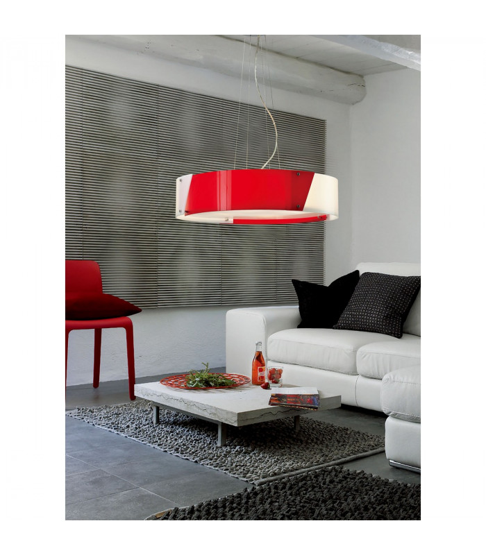 Clearance - Dakota Pendant Small 4 Light E27 Polished Chrome/Black & White Acrylic-4