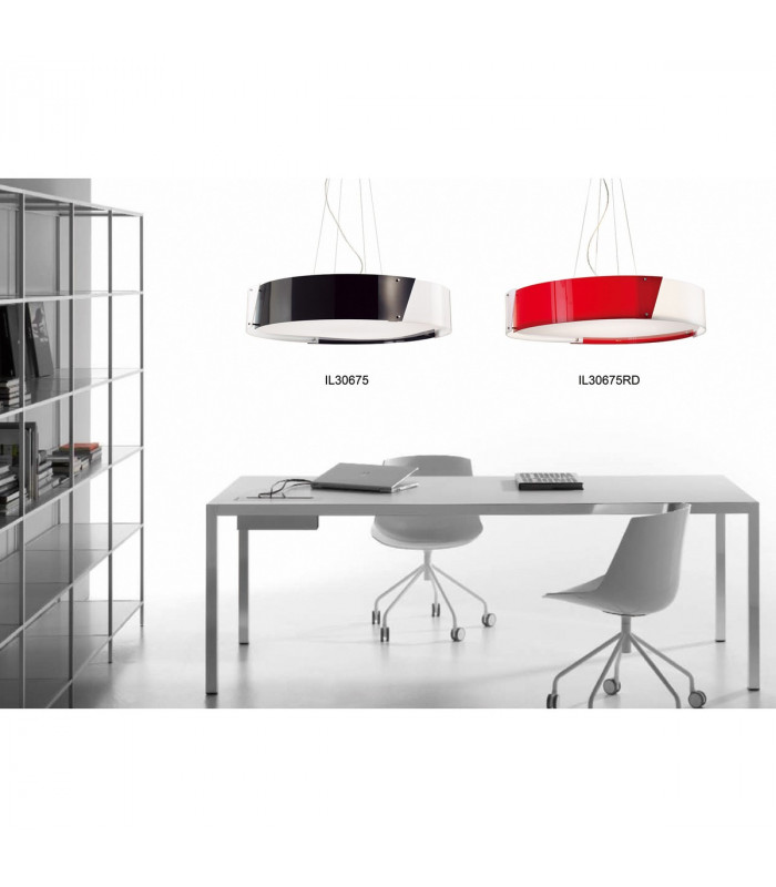Clearance - Dakota Pendant Small 4 Light E27 Polished Chrome/Black & White Acrylic-5