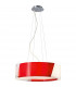 Clearance - Dakota Pendant Small 4 Light E27 Polished Chrome/Red & White Acrylic-1