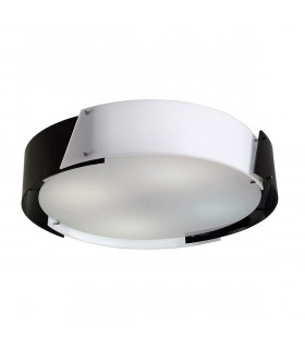 Clearance - Dakota Flush Ceiling Medium 4 Light E27 Polished Chrome/Black & White Acrylic-1