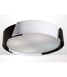 Clearance - Dakota Flush Ceiling Medium 4 Light E27 Polished Chrome/Black & White Acrylic-2