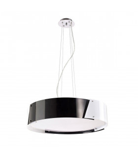 Clearance - Dakota Pendant Medium 4 Light E27 Polished Chrome/Black & White Acrylic-1