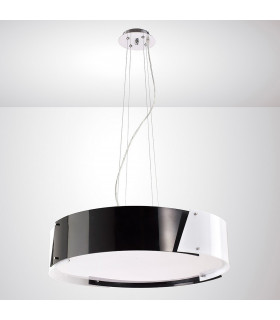 Clearance - Dakota Pendant Medium 4 Light E27 Polished Chrome/Black & White Acrylic-2