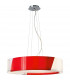 Clearance - Dakota Pendant Medium 4 Light E27 Polished Chrome/Red & White Acrylic-1