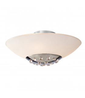 Clearance - Amada Flush Ceiling 6 Light G9 Polished Chrome/Opal White Glass-1